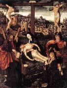 CORNELISZ VAN OOSTSANEN, Jacob Crucifixion with Donors and Saints fdg Spain oil painting reproduction